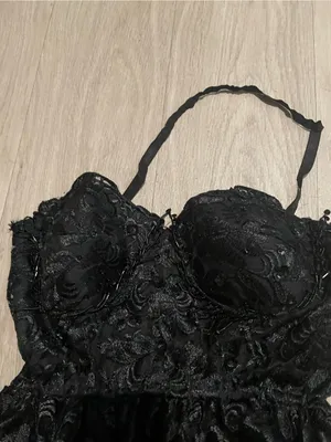 Black Lace Fit & Flare Dress - Women's Elegant Evening Dress thumbnail 2