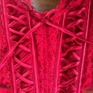 Victoria’s Secret Dream Angels Lace Corset Top Red XS thumbnail 3