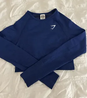 Navy Blue Gymshark Long Sleeve Top thumbnail 1