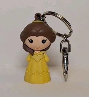Disney Parks Belle Beauty and the Beast Cuties Kawaii Figurine Keychain Keyring thumbnail 1