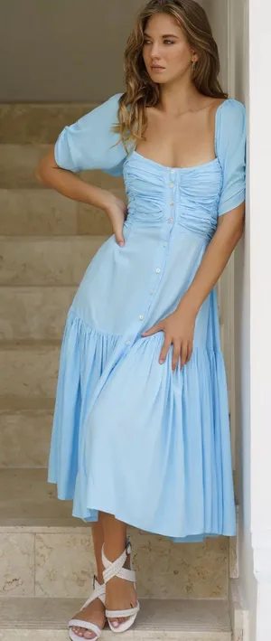 e.l.f. Brand New & Never Worn Smocked Blue Dress thumbnail 1