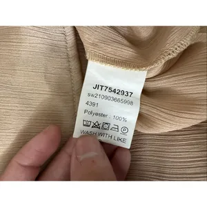SHEIN Champagne Gold Satin Ruffle Blouse Womens Size Large L Long Balloon Sleeve thumbnail 4