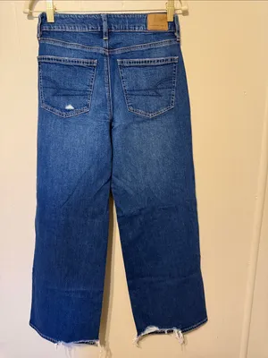 American Eagle Super High Rise Baggy Wide Leg Ankle jeans size 00 thumbnail 5