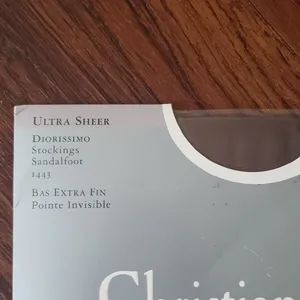 Christian Dior Ultra Sheer French Taupe Diorissimo Stockings Sandalfoot 1443 New thumbnail 2