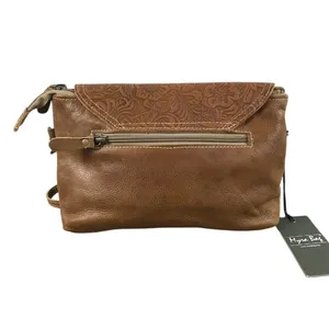 MYRA BAG Handcrafted Leather Cowhide Crossbody Brown Bag Unique Boho Cowgirl NWT thumbnail 4