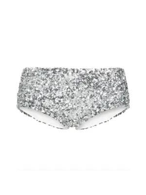 NWT Maje Silver Tutterfly Sequin Culotte Hipster Shorts thumbnail 5