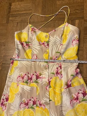 NWOT Lemon Floral Midi Linen Blend Dress thumbnail 12
