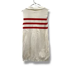 Lulus Striped Sleeveless‎ Sweater Dress Womens M White Red Polo Collar Knit Mini thumbnail 4