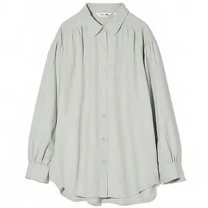 Uniqlo Linen Blend Oversized Shirt Button Up Off White NWT XS thumbnail 5