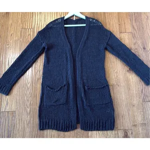 Free People Simply Sienna open knit longline cardigan navy M thumbnail 4