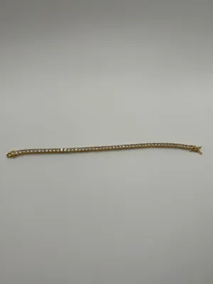 Moissanite Iced Out Tennis Bracelet Gold 3mm 7 Inch Brand New VVS1 Fast Shipping thumbnail 3