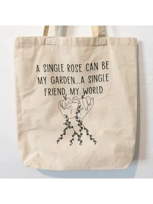 Tote Bag Travel Friendship Book Bag Shopping Gift‎ Garden Rose Cotton Art Earthy thumbnail 2