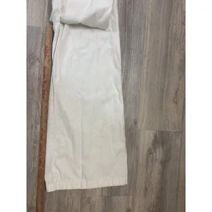 Zara Womens White Cotton Linen Blend Wide Leg High Rise Pants Size M 28 thumbnail 7