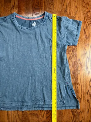 Pilcro Anthropologie Jordyn Oversized Cotton Slub Tee Faded Blue/Indigo Wash M thumbnail 11