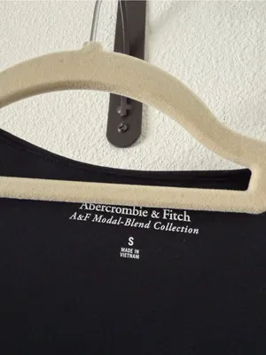 Abercrombie & Fitch Black Modal-Blend Long Sleeve Ruched Square Neck Dress thumbnail 5