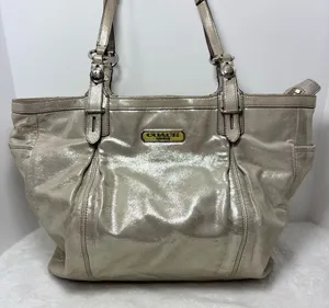 Coach Y2k Madison Gold Leather Tote Bag Purse Top Handle Satchel‎ thumbnail 1