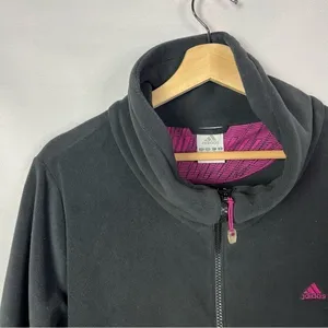 Adidas Black & Pink Tunic‎ Fleece Full Zip Jacket XL thumbnail 3