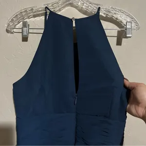 Azazie Siobhan Navy Blue Chiffon Occassion Dress‎ thumbnail 7