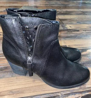 Nine West Vintage America Collection leatherStudded Side-Zip Ankle Booties thumbnail 1