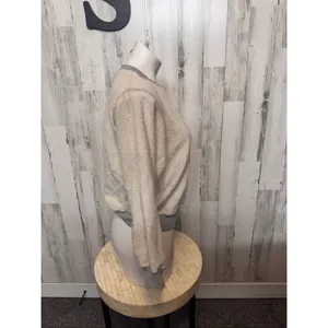 Saint Tropez Yacht Club Sweatshirt Womens Small Beige Grey Embroidered Crewneck thumbnail 2