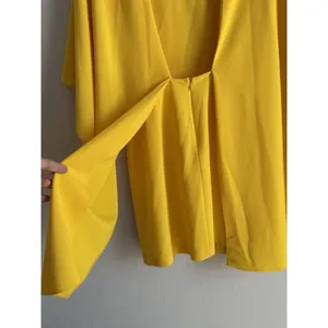 ZARA Women's Open Back Yellow Ruffle Cape‎ Mini Dress Size Small Modest thumbnail 7