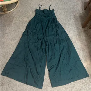 Anthropologie Hutch‎ The Mabel Square-Neck Wide-Leg Jumpsuit Forest Green Small thumbnail 3