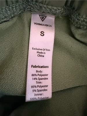 YOGASMOGA Womens Mesh Trim Active Lined Athletic Shorts Olive Green thumbnail 4