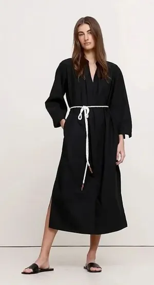 Banana Republic Midi Cotton Poplin Split neck shirt Dress Medium NEW #768 thumbnail 1