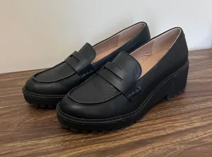 DV Dolce Vita Randee Black Platform Lug Sole Penny‎ Loafers Size 10 Chunky Wedge thumbnail 1