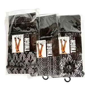 Thigh Highs Women’s Black Fishnet Tights One Size Lot of 3 NEW thumbnail 1