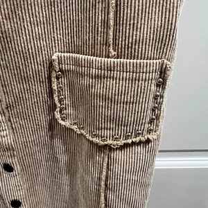 POL Studded Camel Corduroy Sleeveless Distressed Dress Duster Sz large Festival thumbnail 2