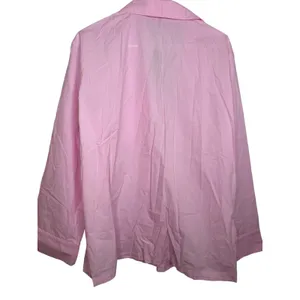 SKIMS Cotton Poplin Button Up Shirt Collared Baby Pink L Oversized Sleep NWT thumbnail 2