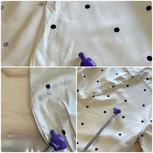 CAARA Polka Dot Satin Long Sleeve Blouse Cream Black Size Small Tunic Side Slit thumbnail 9