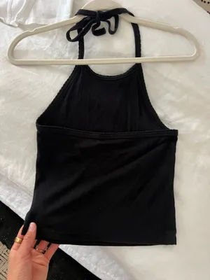 American Eagle Black Halter Neck Tank Top thumbnail 1