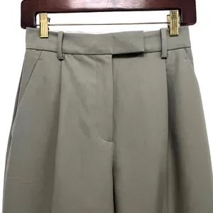 ZARA High Rise Pleated Wide Leg Trouser Pant khaki Women’s Size XS thumbnail 6