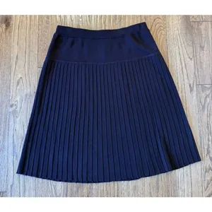 Valerie Stevens 100% wool woolmark burgundy pleat skirt large thumbnail 3