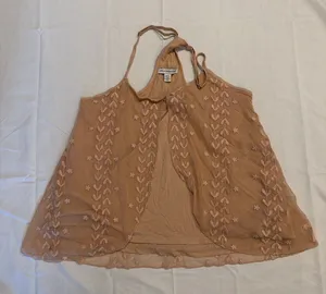 🤎 Tan American Eagle Embroidered Tank Top thumbnail 1