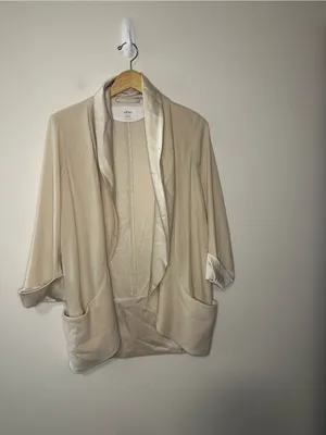 NWT Aritzia wilfred chevalier blazer cool beige office preppy minimalist sz 10 thumbnail 3