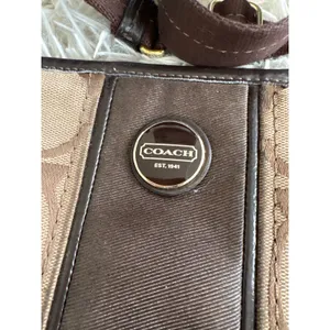 Coach Signature C Monogram Canvas Brown Leather Crossbody "Duffle" Purse‎ thumbnail 3