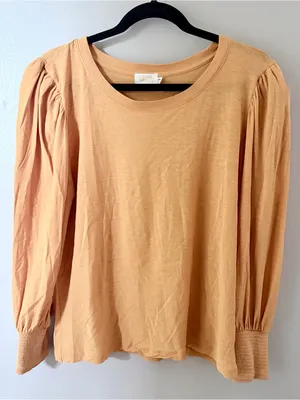 NATION LTD Marigold Pima Cotton Puff Sleeve Top Large thumbnail 1
