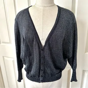 Free People black glitter button cardigan thumbnail 11