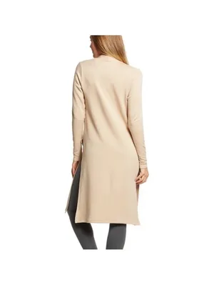 Beyond Yoga High Slits Fleece Long Duster Cardigan Sweater Beige Women’s XS thumbnail 16