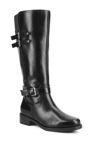 Journee Collection Sonny Knee High Wide Calf Boots in Black, Size 10 WC thumbnail 1