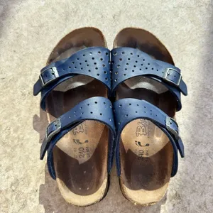 Birkenstock Blue strappy Size 37 Women’s beach casual summer pattern textured thumbnail 4