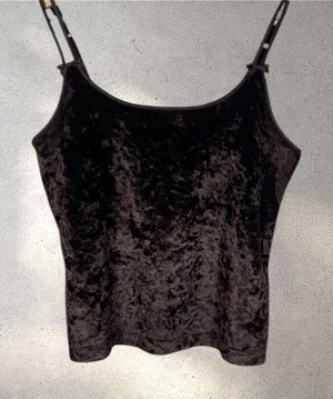 Vintage Victoria's Secret Womens Y2K Crushed Velvet Cami Tank M Brown 90s thumbnail 1