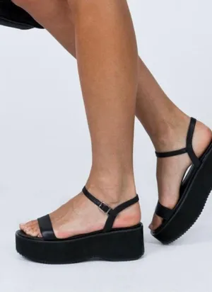 Princess Polly Elanore Black Chunky Platform Sandals thumbnail 4