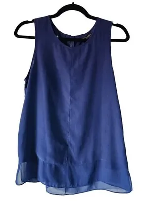 Banana Republic Sheer Flowy Blue Tank Top Size Small thumbnail 1