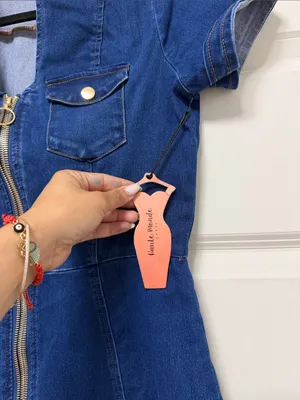 Navy Blue Denim Mini Dress with Front Zip thumbnail 6