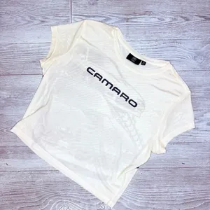 Official General Motors GM Camaro sheer racing shirt sleeve crop top shirt XL thumbnail 1