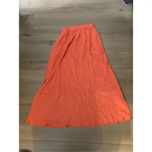 NEW Orange Rayon Maxi Skirt S Brown thumbnail 2